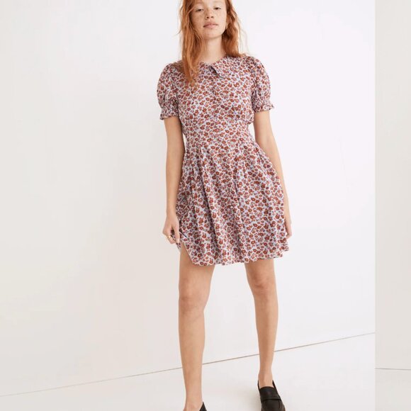 Madewell Dresses & Skirts - Madewell Collared Puff-Sleeve Mini Dress in Piccola Floral